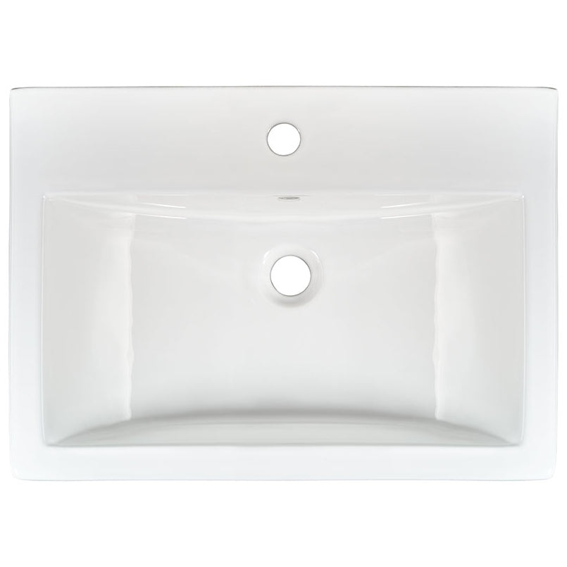 MSI white porcelain overmount sink 24x17 SIN POR VOMRECWHT 2417 top view