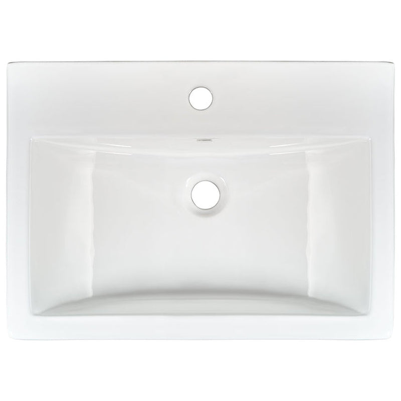 MSI white porcelain overmount sink 24x17 SIN POR VOMRECWHT 2417 top view