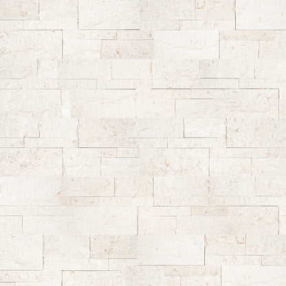 MSI XL Rockmount Mayra White Splitface Ledger Panel Limestone Wall Tile 9"x24"