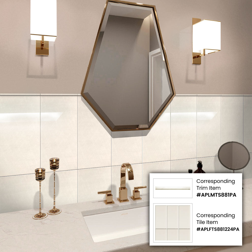 White 12x24 Polished Field Marble Tile (5 pack, 10 sq ft/case) - Sample