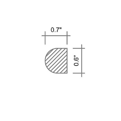 Eastern Black 0.5x12 Polished Pencil Marble Tile Trim (10 pack, 0.5 sq ft/case)