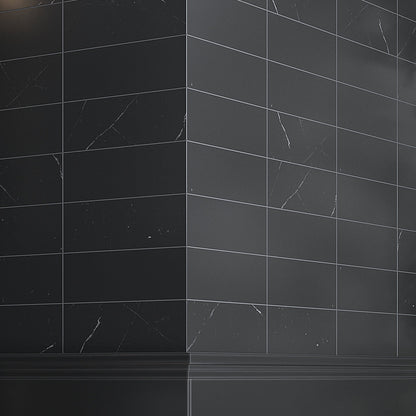 Eastern Black 4x12 Polished Subway Marble Tile (15 pack, 5 sq ft/case)