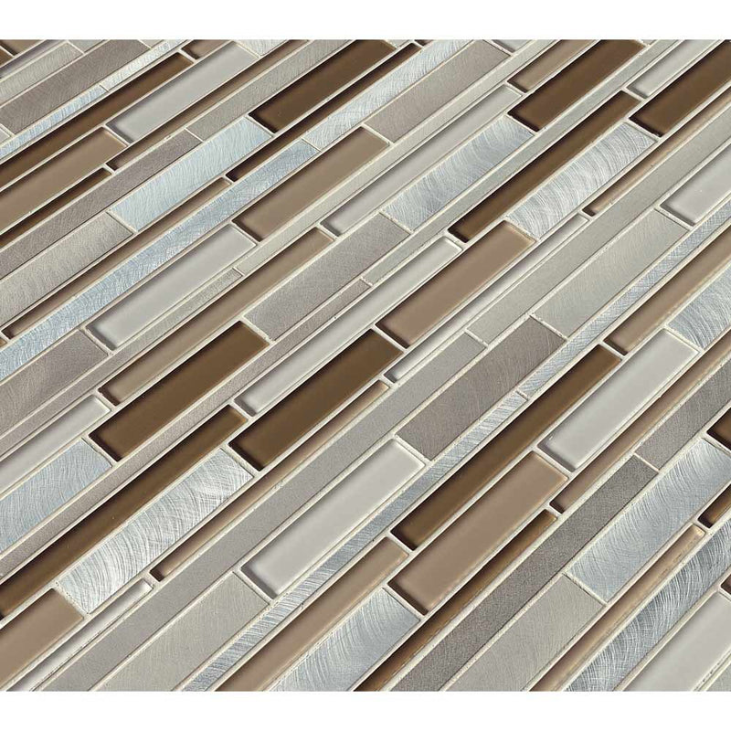MSI Madison Avenue Interlocking Glass and Metal Mosaic Tile 12"x12"