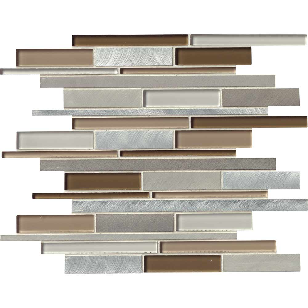 MSI Madison Avenue Interlocking Glass and Metal Mosaic Tile 12"x12"