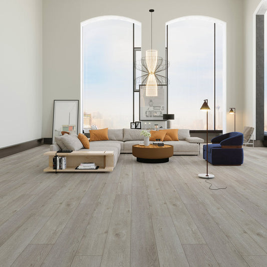 Magnum WPC Textured/EIR 9"x60" Vinyl Flooring 8mm - Ivory Deluxe