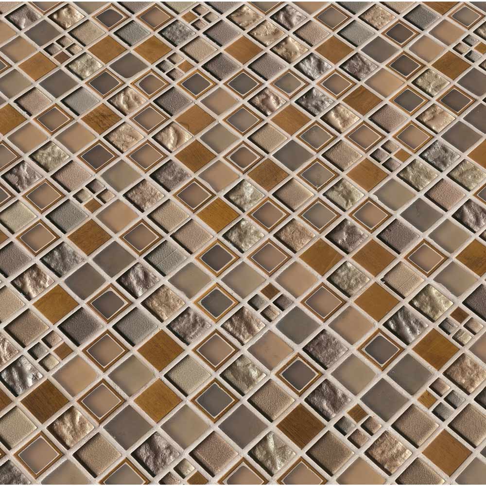 MSI Manhattan Blend Glass and Metal Mosaic Tile 12"x12"