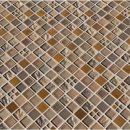 MSI Manhattan Blend Glass and Metal Mosaic Tile 12"x12"