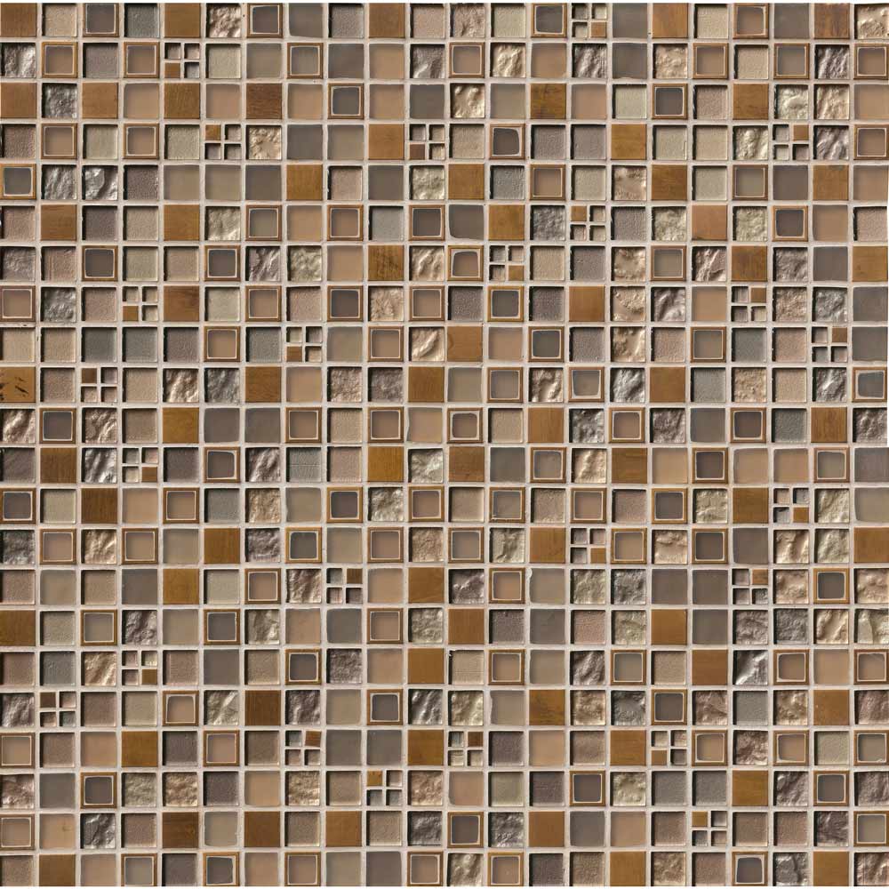 MSI Manhattan Blend Glass and Metal Mosaic Tile 12"x12"