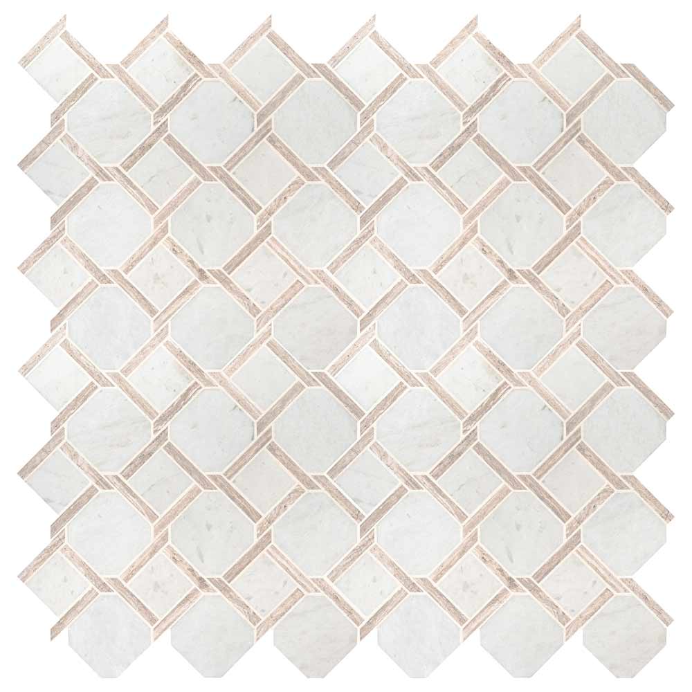 MSI Marbella Lynx Marble Mosaic Wall and Floor Tile 12"x12"