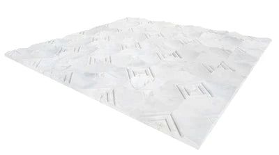 Palia White Dolomite Dimensional Mosaic Tile Stella Design on 12" x 12" Mesh - Polished