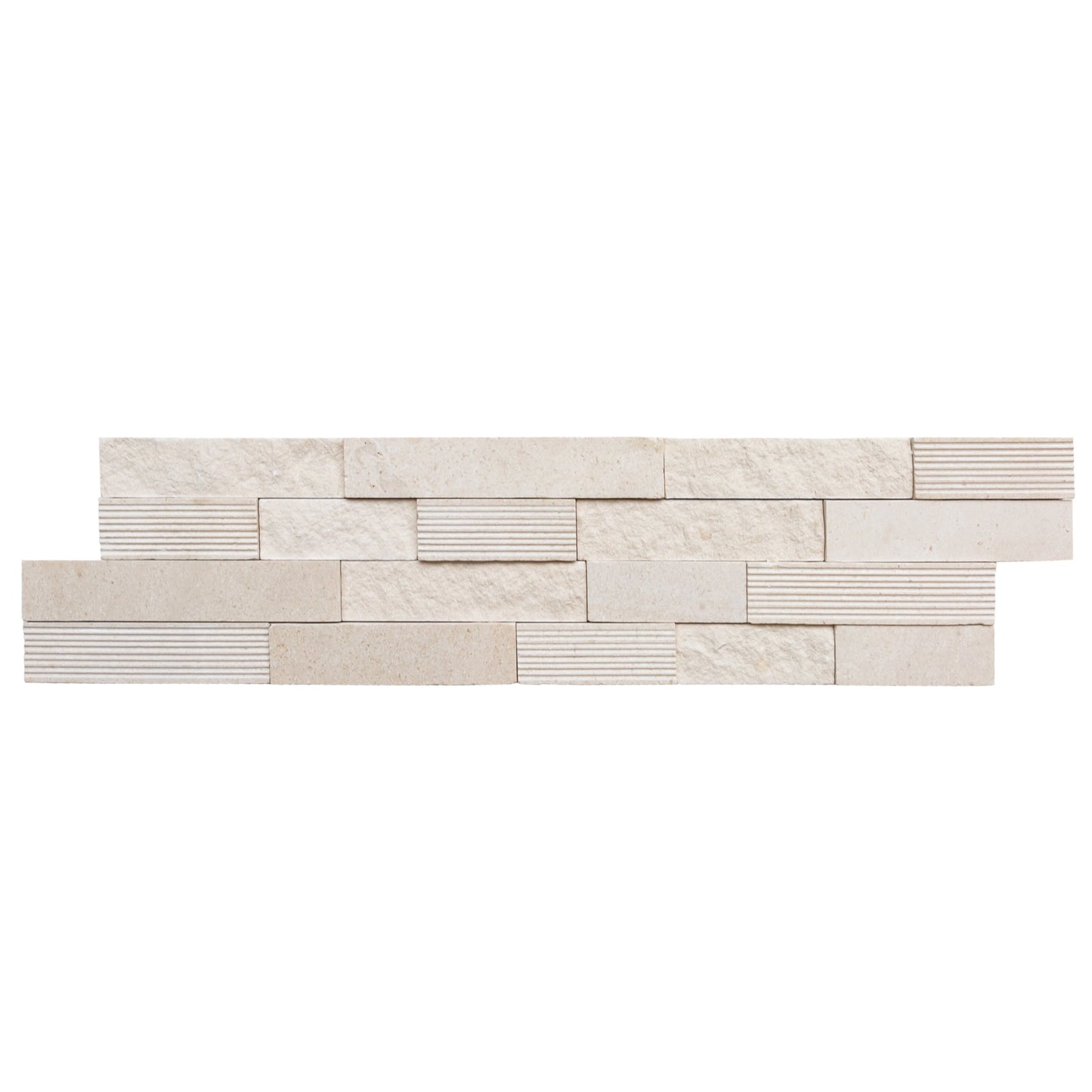 Mayra White Limestone 3D Ledger Panel 6"x24" – Multi-Surface Wall Tile, Full Truckload