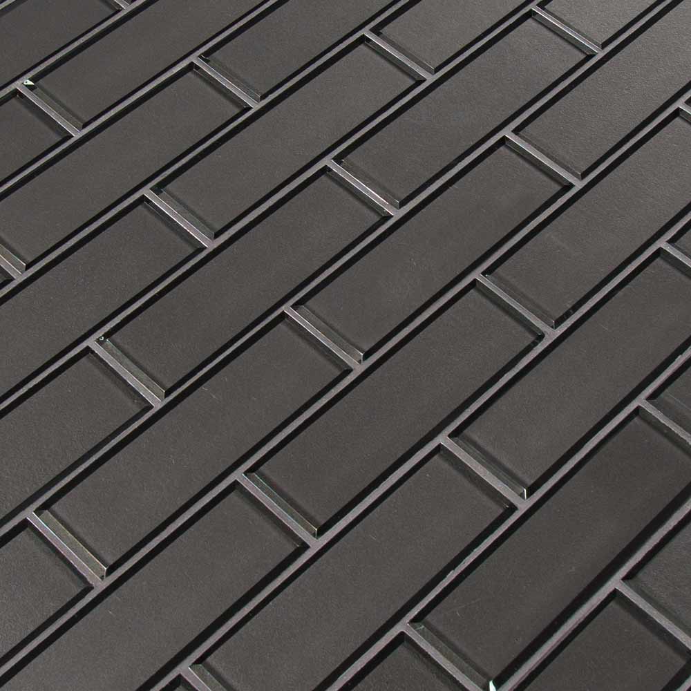 MSI Metallic Gray Bevel Subway Glass Mosaic Tile 11.73"x11.73"