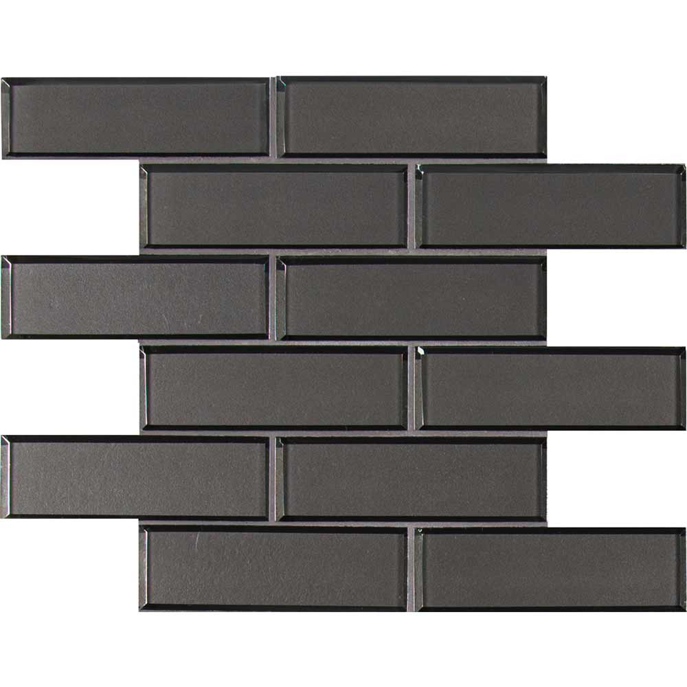 MSI Metallic Gray Bevel Subway Glass Mosaic Tile 11.73"x11.73"