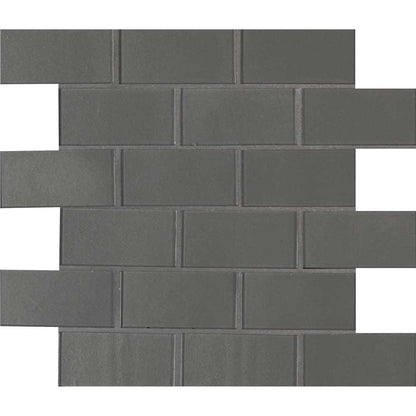 MSI Metallic Gray Subway Glass Mosaic Tile 11.75"x11.88"