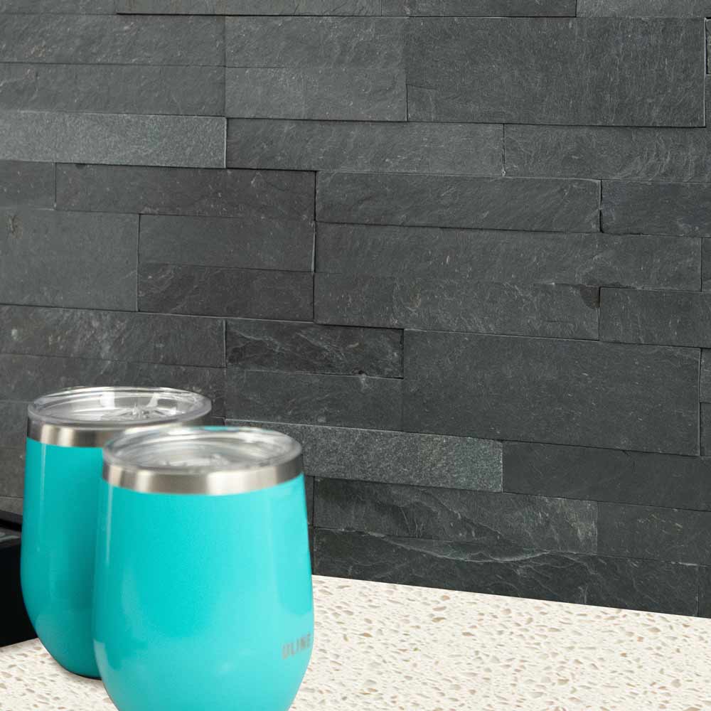 MSI Midnight Ash Veneer Peel and Stick Slate Wall Tile 6"x22"