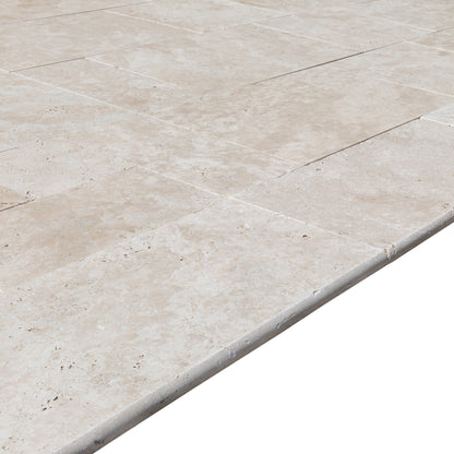 Travertine Miletos Ivory Tumbled Pattern Pavers