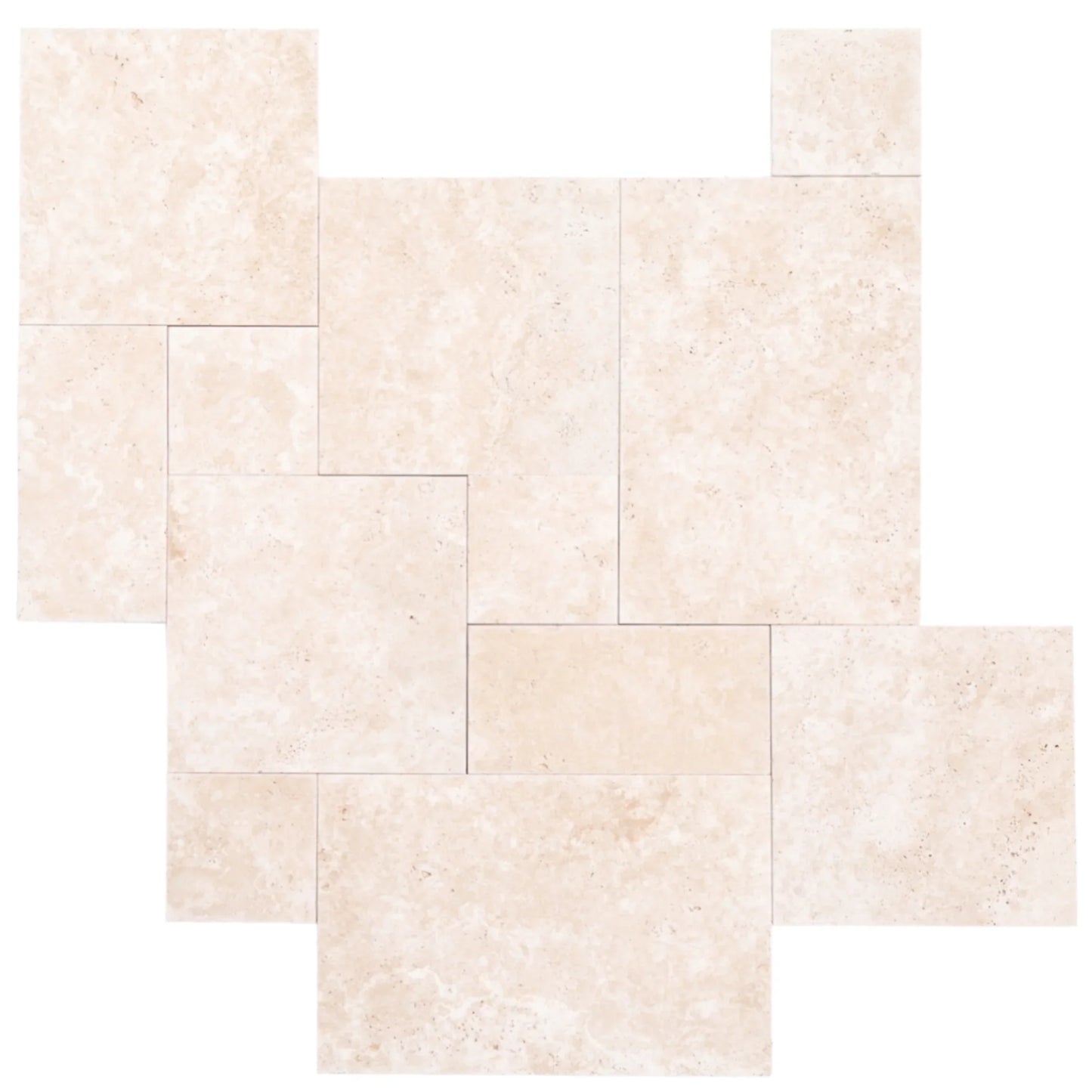 Travertine Miletos Ivory Tumbled Pattern Pavers