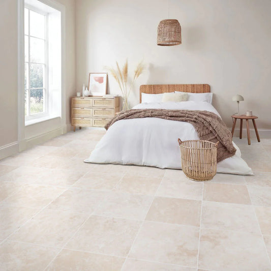 Miletos Ivory Travertine Tiles Honed and Filled Wall and Floor Tile