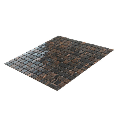 Dark Brown 12x12 Uniform Square Glossy Glass Mosaic Tile (20 pack, 20 sq ft/case)