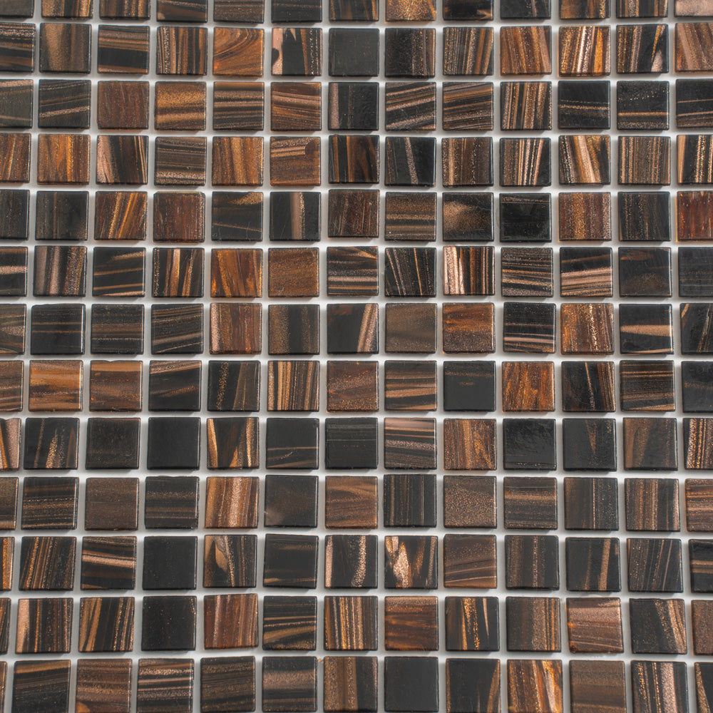 Dark Brown 12x12 Uniform Square Glossy Glass Mosaic Tile (20 pack, 20 sq ft/case)