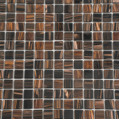 Dark Brown 12x12 Uniform Square Glossy Glass Mosaic Tile (20 pack, 20 sq ft/case)