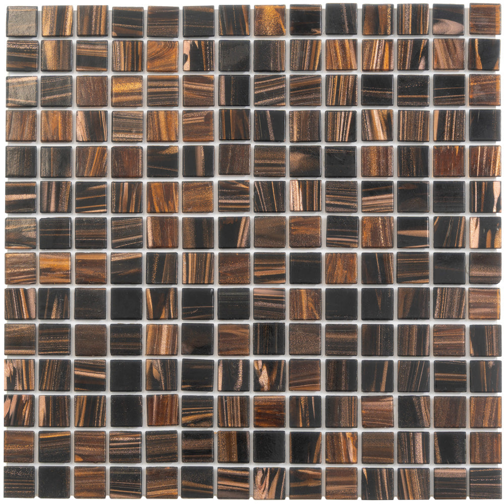 Dark Brown 12x12 Uniform Square Glossy Glass Mosaic Tile (20 pack, 20 sq ft/case)