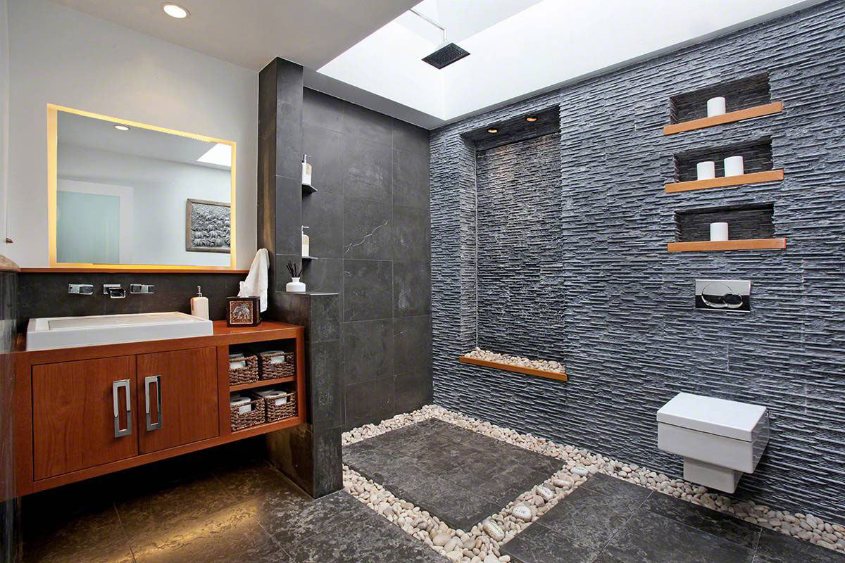 MSI Montauk Black Slate Wall and Floor Tile 12"x12"