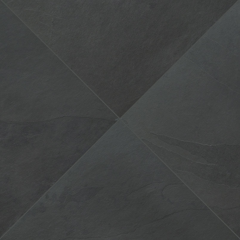 MSI Montauk Black Slate Wall and Floor Tile 12"x12"