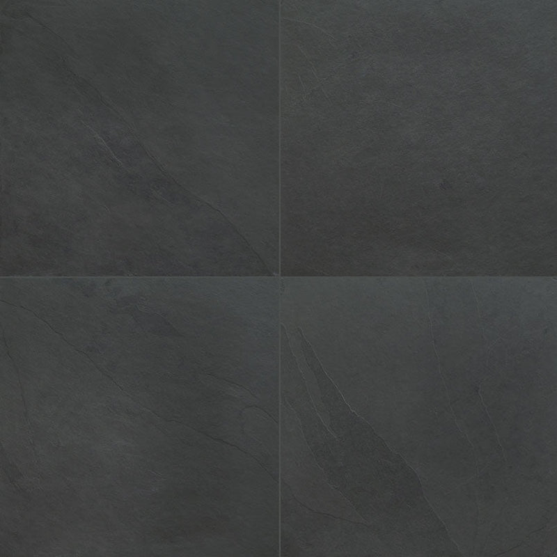 MSI Montauk Black Slate Wall and Floor Tile 12"x12"