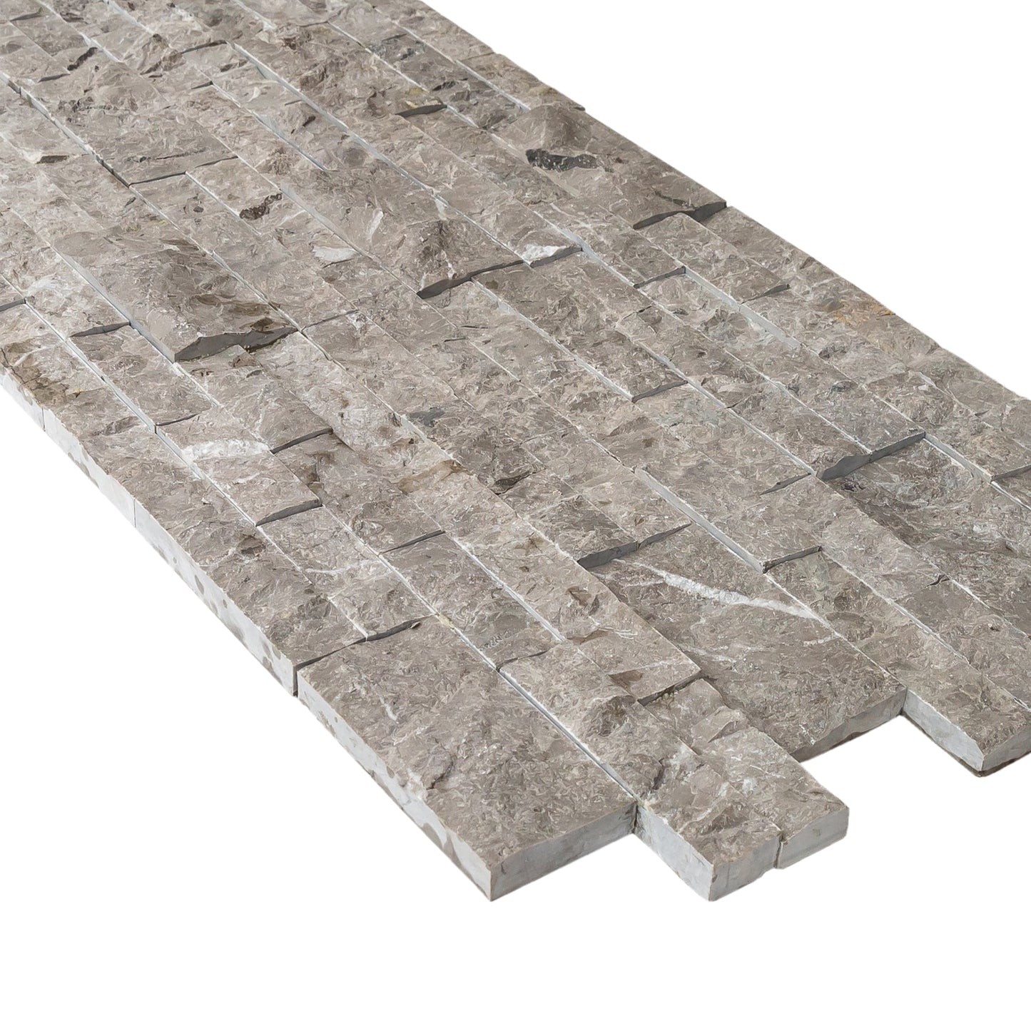 Moon Grey Ledger 3D Panel 6"x24" - Split-face Natural Marble Wall Tile