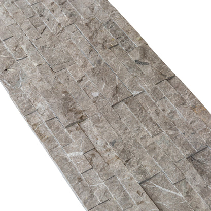 Moon Grey Ledger 3D Panel 6"x24" - Split-face Natural Marble Wall Tile