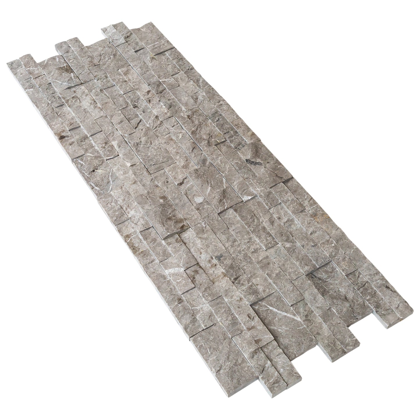 Moon Grey Ledger 3D Panel 6"x24" - Split-face Natural Marble Wall Tile