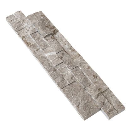 Moon Grey Ledger 3D Panel 6"x24" - Split-face Natural Marble Wall Tile