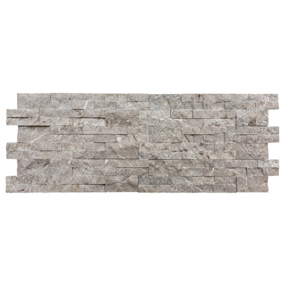 Moon Grey Ledger 3D Panel 6"x24" - Split-face Natural Marble Wall Tile