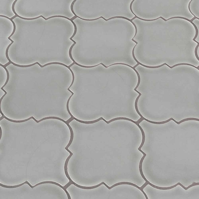MSI Morning Fog Arabesque Polished Ceramic Mosaic Wall Tile 10.83"x15.5"