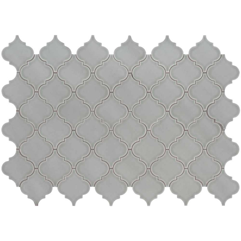 MSI Morning Fog Arabesque Polished Ceramic Mosaic Wall Tile 10.83"x15.5"