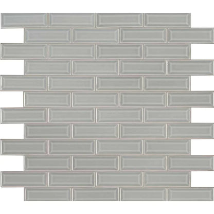 MSI Morning Fog Beveled Polished Ceramic Mosaic Wall Tile 2"x6"