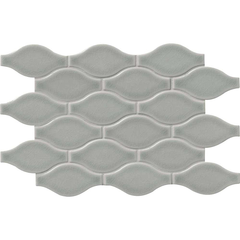 MSI Morning Fog Ogee Polished Ceramic Mosaic Wall Tile 11.22"x14.37"