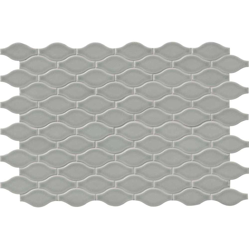 MSI Morning Fog Ogee Polished Ceramic Mosaic Wall Tile 11.22"x14.37"