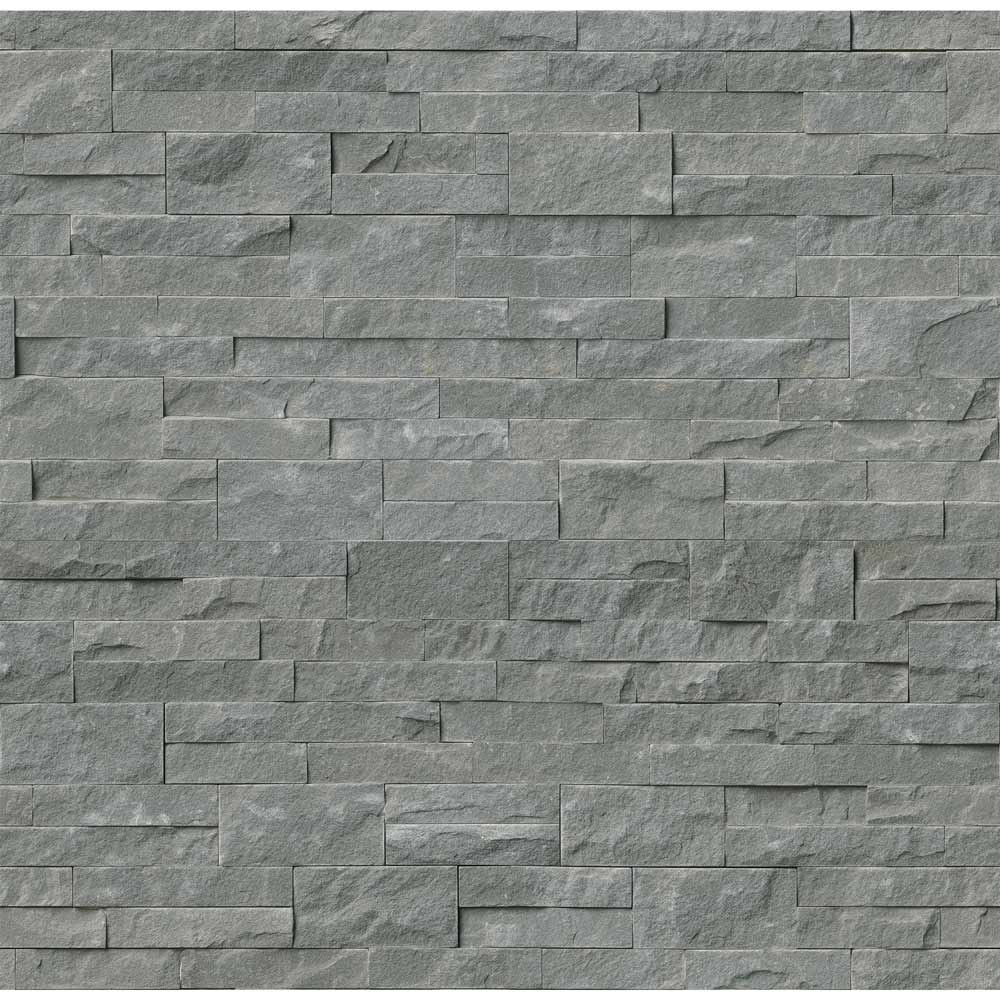 Mountain bluestone splitface ledger panel 6X24 natural sandstone wall tile LPNLDMOUBLU624 product shot multiple tiles top view