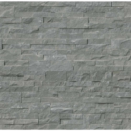 Mountain bluestone splitface ledger panel 6X24 natural sandstone wall tile LPNLDMOUBLU624 product shot multiple tiles top view