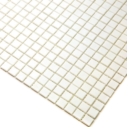 Baby Powder White 12x12 Glossy Uniform Square Glass Mosaic Tile (20 pack, 18.69 sq ft/case)