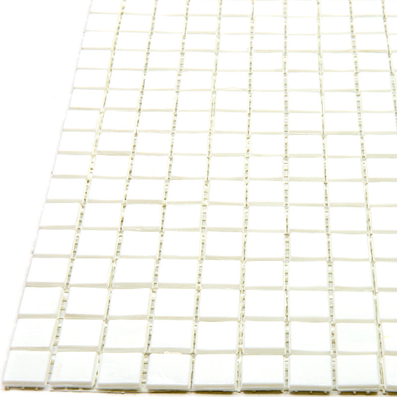 Baby Powder White 12x12 Glossy Uniform Square Glass Mosaic Tile (20 pack, 18.69 sq ft/case) - Sample