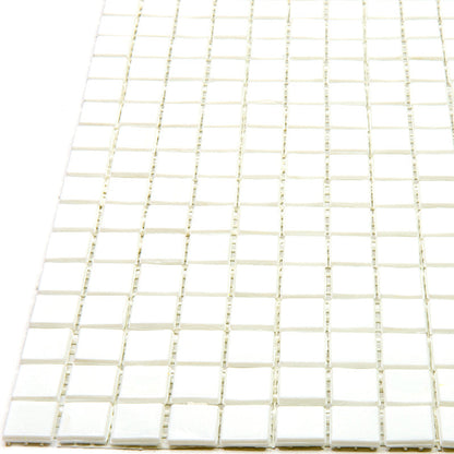 Baby Powder White 12x12 Glossy Uniform Square Glass Mosaic Tile (20 pack, 18.69 sq ft/case) - Sample