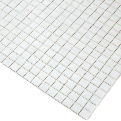 Pearl White 12x12 Glossy Uniform Square Glass Mosaic Tile (20 pack, 18.69 sq ft/case)