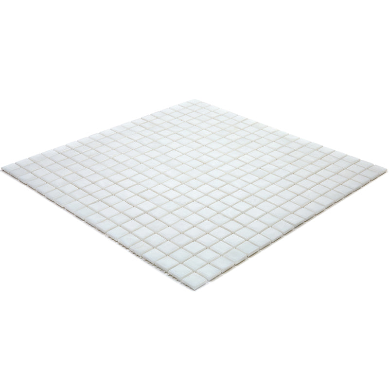 Pearl White 12x12 Glossy Uniform Square Glass Mosaic Tile (20 pack, 18.69 sq ft/case)