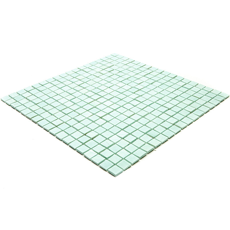 Light Blue-Green 12x12 Glossy Uniform Square Glass Mosaic Tile (20 pack, 18.69 sq ft/case) - Sample