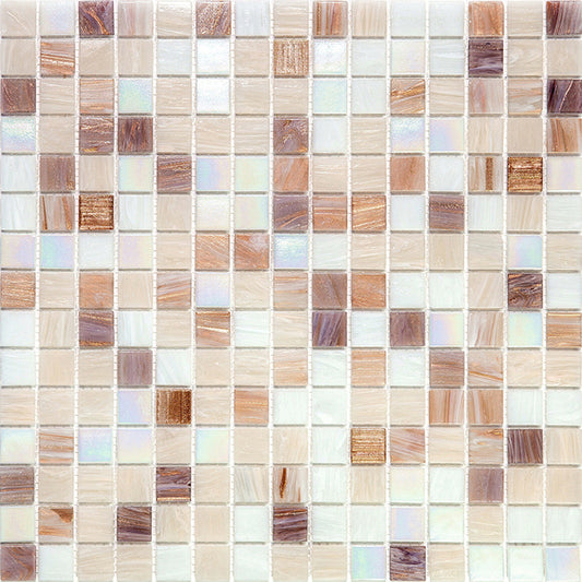 White Brown 12x12 Glossy Uniform Square Glass Mosaic Tile (20 pack, 20 sq ft/case)