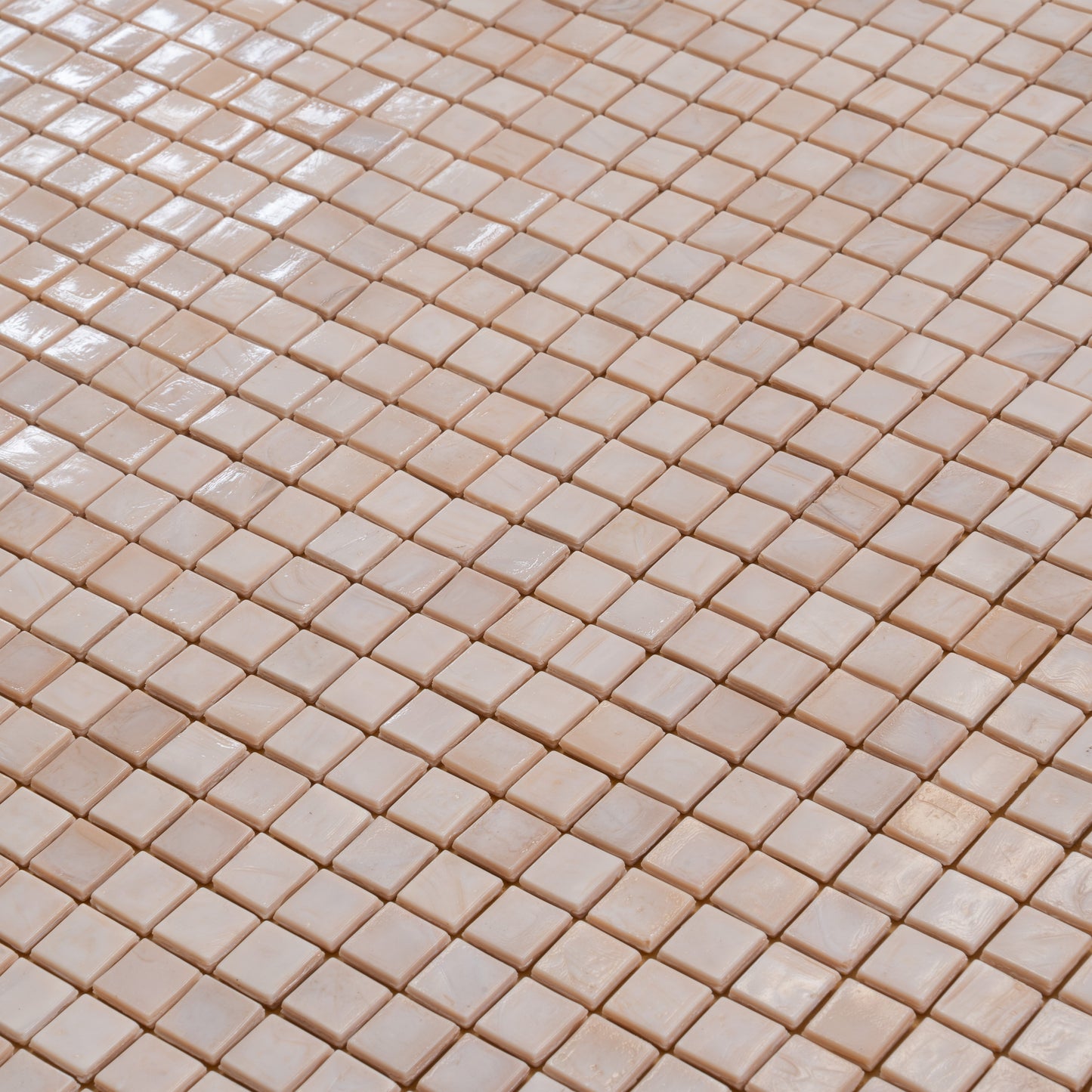 Shimmer Beige 12x12 Glossy Uniform Square Glass Mosaic Tile (20 pack, 18.69 sq ft/case) - Sample