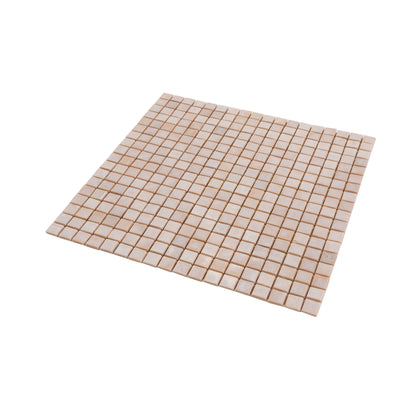 Shimmer Beige 12x12 Glossy Uniform Square Glass Mosaic Tile (20 pack, 18.69 sq ft/case)
